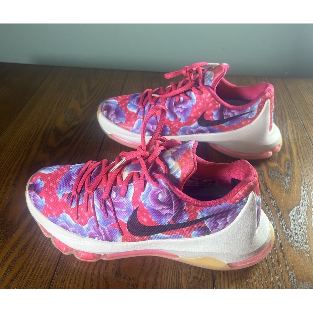 Nike KD 8 Aunt Pearl Shoes GS Kevin Durant Pink 837786-603 Youth 6Y (Women 7.5)